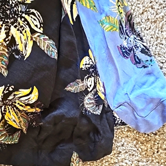 Free People Dress "Thought I Was Dreaming" Black & Blue Floral M - Picture 5 of 9